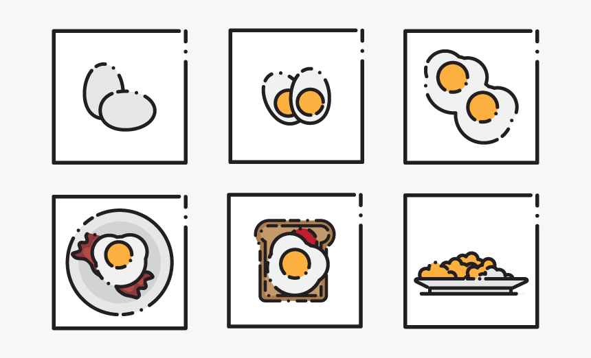 Egg Icons Vector Illustrator Illustration Bread Breakfast, HD Png Download