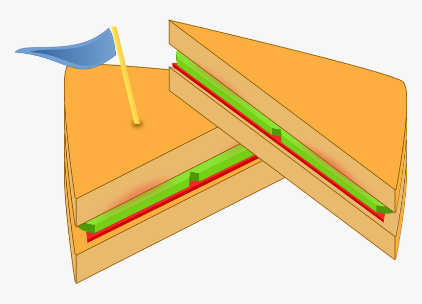 Sandwich, Bread, Meal, Lunch, Snack, Meat, Fresh - Slice Of Sandwich Clip, HD Png Download