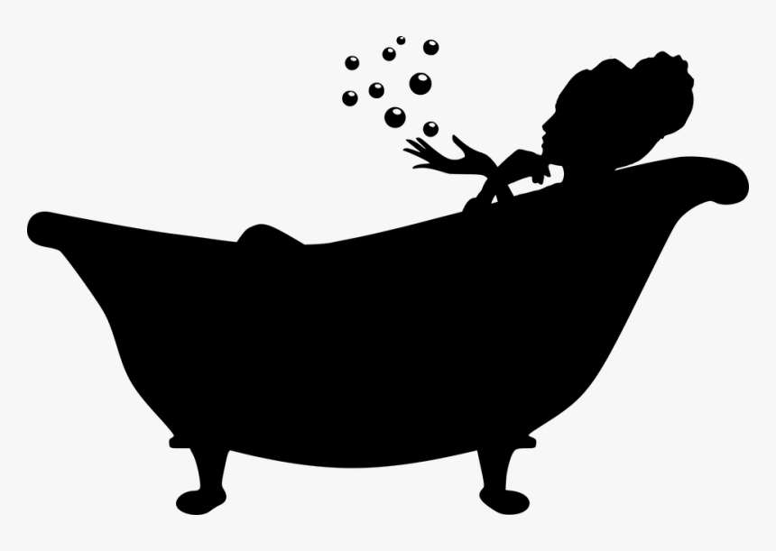 Bathtub, Bubble, Women, Bath, Silhouette, Care, Health - Bath Silhouette, HD Png Download