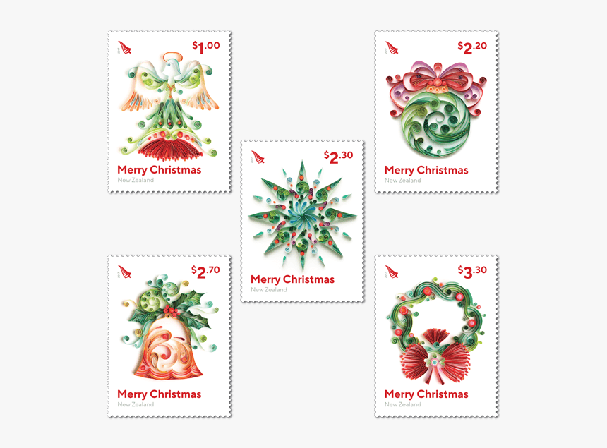 New Zealand Post Wishes Merry Christmas To Everyone - Set Of Christmas 2017 Stamps For New Zealand Post Yulia, HD Png Download