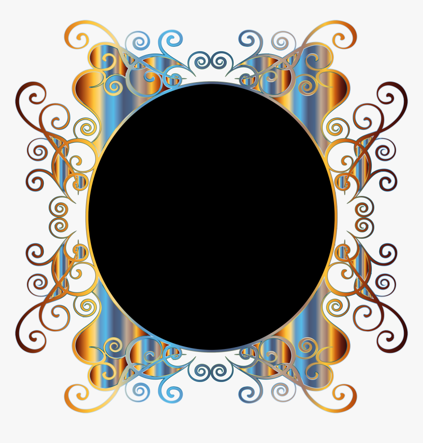 Prismatic Flourish Frame 2 No Background Clip Arts - Oval Flourish Frame Png, Transparent Png