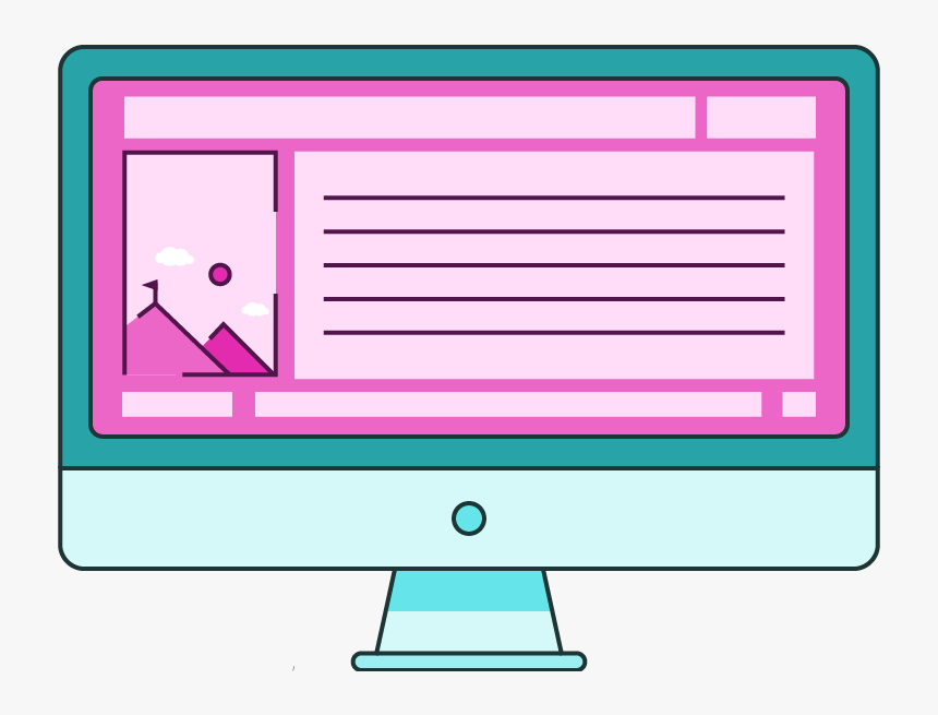 Cara Troll Png , Png Download - Cartoon Pink Computer Transparent, Png Download