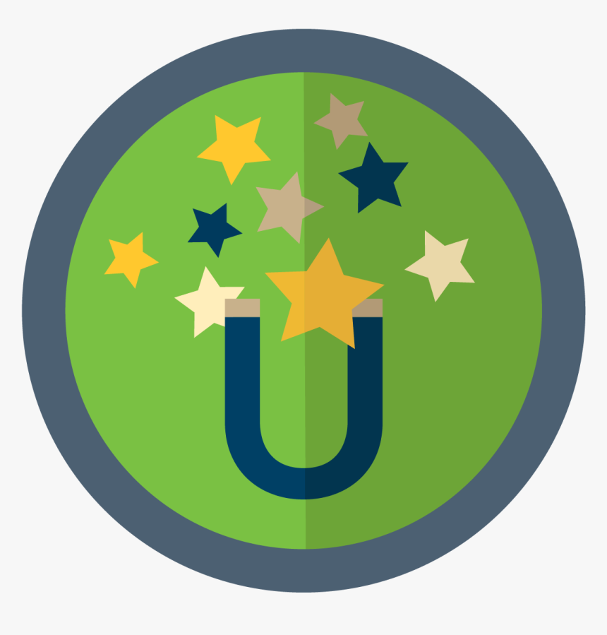 Circle Icon With A Magnet Attracting Gold, Buff, And - European Union Flag Circle, HD Png Download