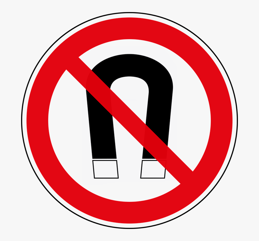 Magnetic Field, Ban, Prohibitory, Characters, Symbol - Prohibido Imanes, HD Png Download