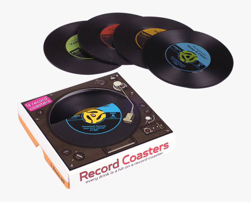 Transparent 45 Record Png - Vinyl Record Coasters, Png Download