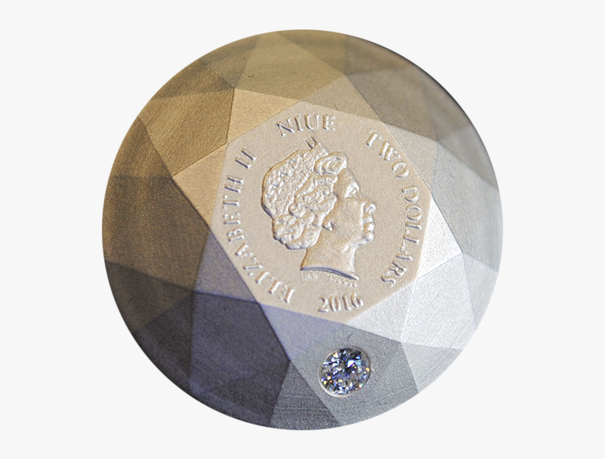 Niue 2016 2$ Silver Diamond 3d Shape Antique Finish - Circle, HD Png Download