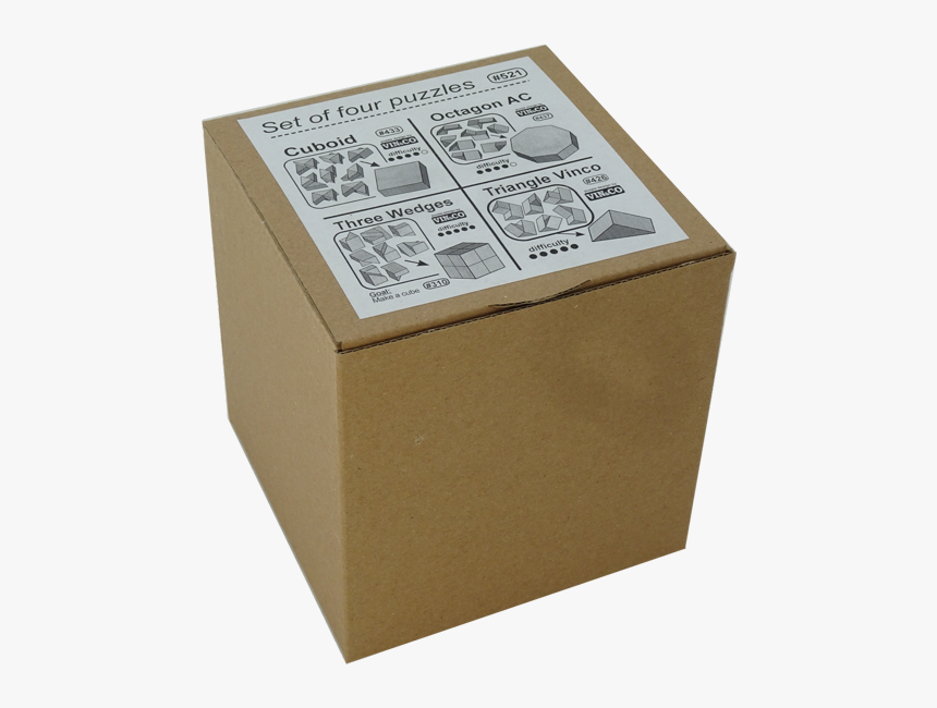 Set Of 4 Different Vinco 3d Brainteaser Shapes - Box, HD Png Download