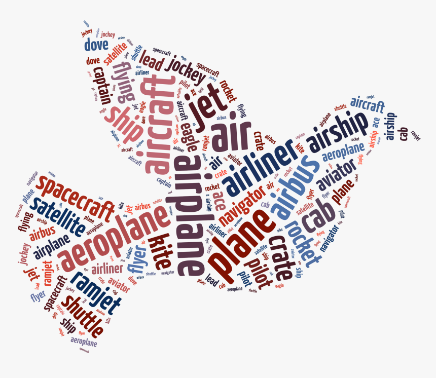 Flying Dove Word Cloud Typography Clip Arts - Word Typography, HD Png Download