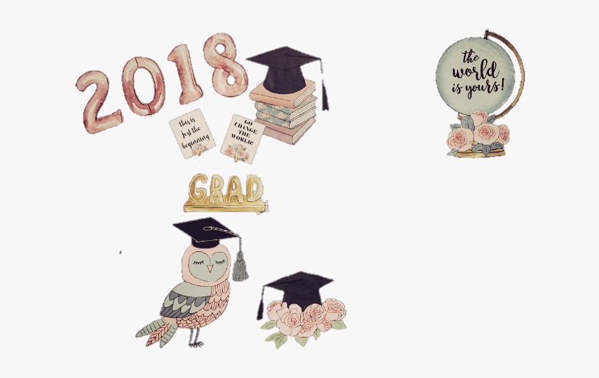 #shabbychic #sticker #graduation #vector #watercolor - Watercolor Graduation Png, Transparent Png