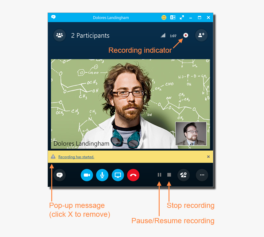 Skype For Business Recording Notification, HD Png Download