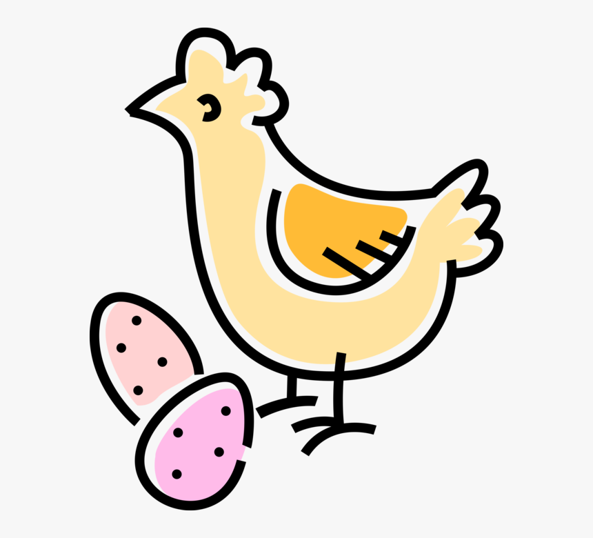 Vector Illustration Of Domesticated Fowl Chicken With, HD Png Download