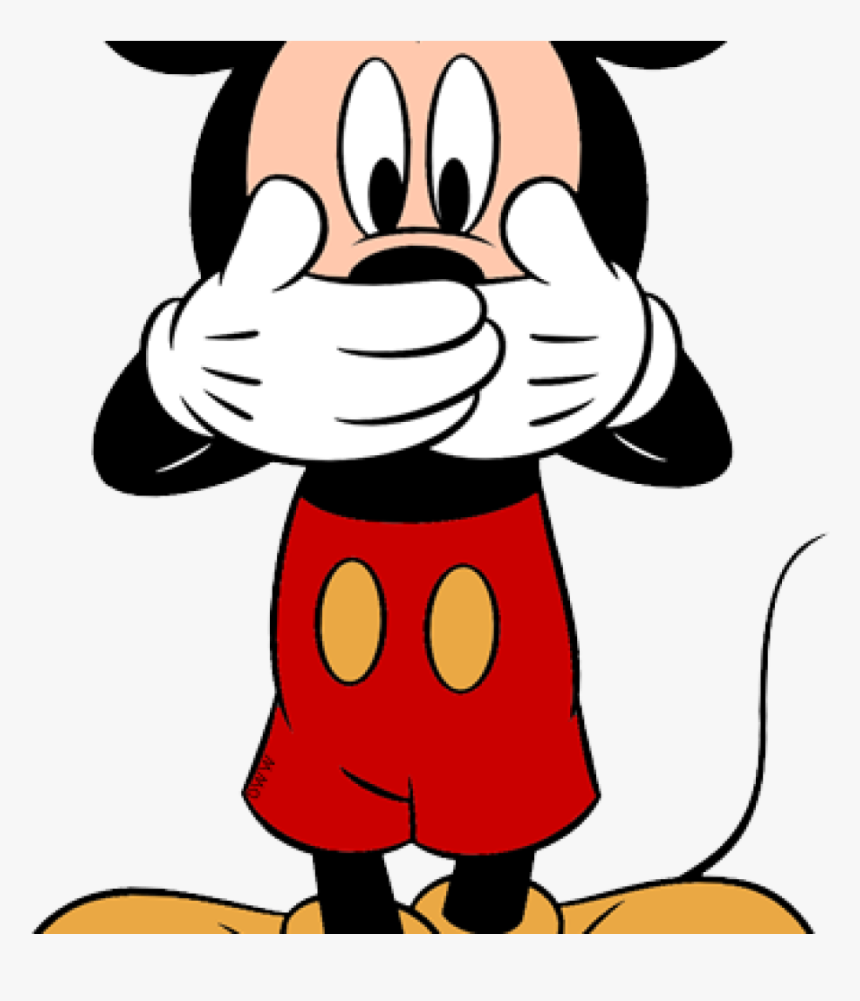 Transparent Disney Clipart Png - Mickey Mouse Cover His Mouth, Png Download