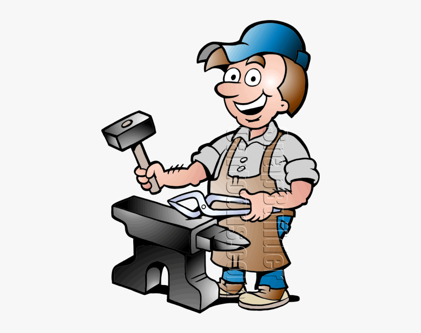 Blacksmith Worker With Blacksmith Tools - حداد Clipart, HD Png Download
