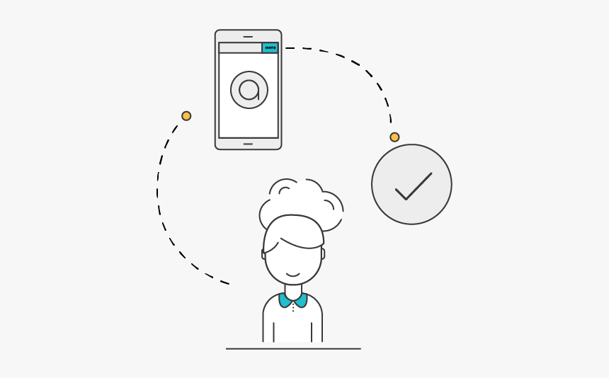 A Graphic Of A Woman With A Dotted Line Leading To - Cartoon, HD Png Download