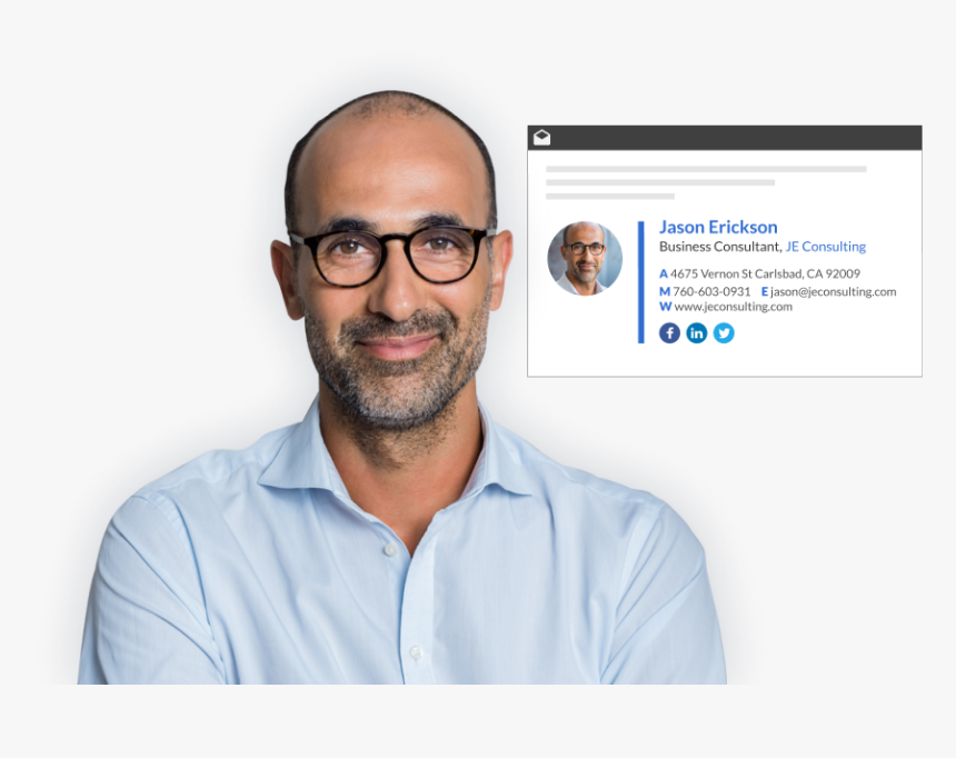 A Business Consultant Email Signature With Classic - Portrait In Email Signature, HD Png Download