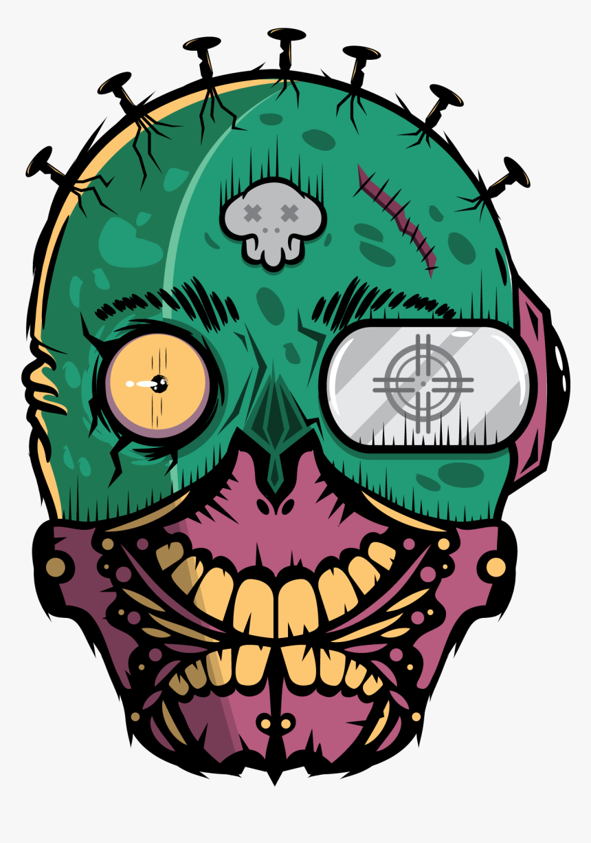 Transparent Zombie Clipart - Skull Illustration Vector On Behance, HD Png Download