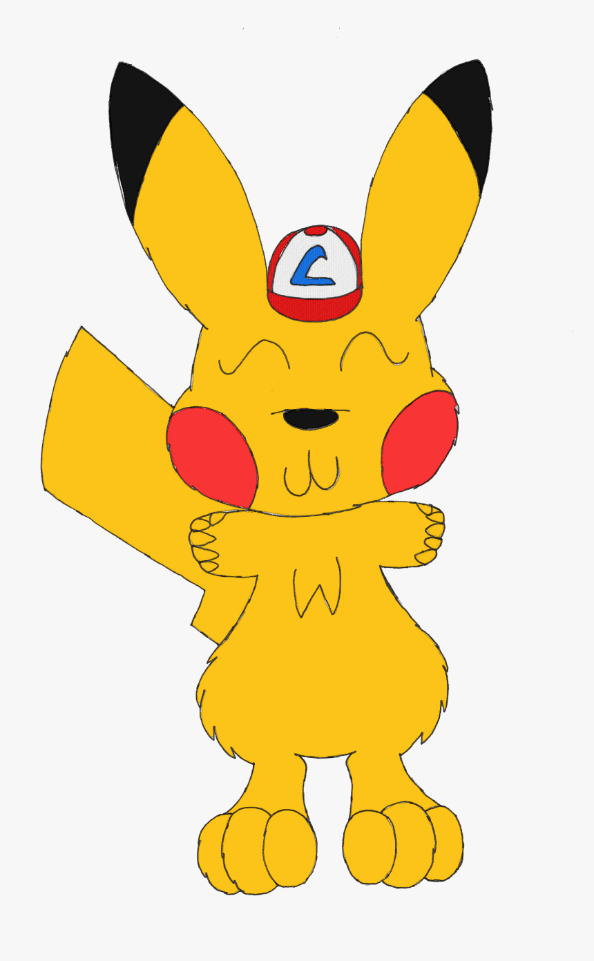 Pikachu With Ash S Hat - Cartoon, HD Png Download