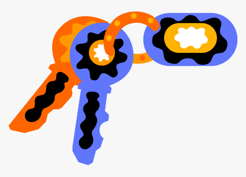 Vector Illustration Of Security Key Used To Lock Or, HD Png Download
