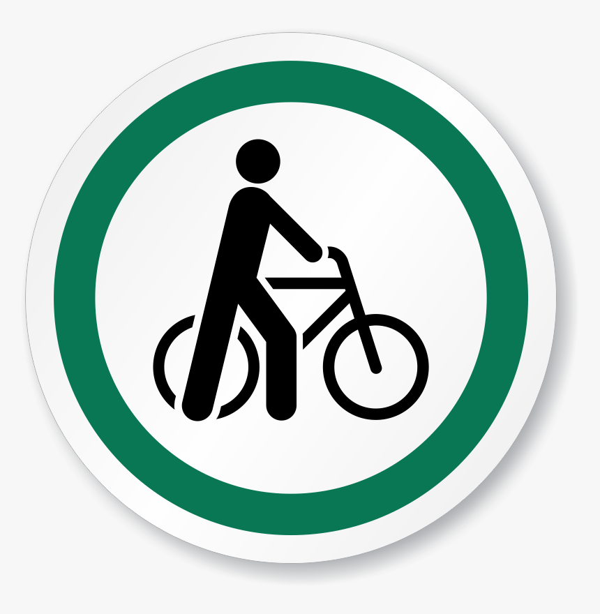 Walk Your Bike Sign, HD Png Download