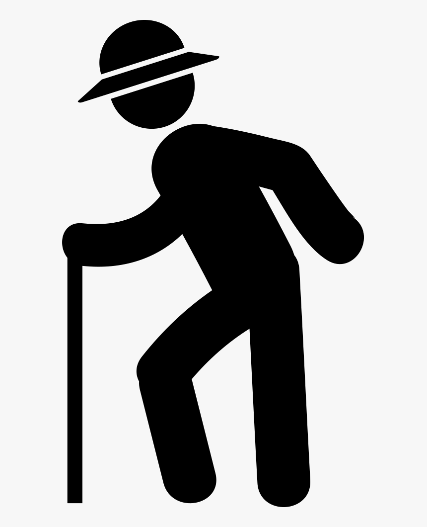 Clip Art Old Man Walking With Cane - Old People Walking Icon, HD Png Download