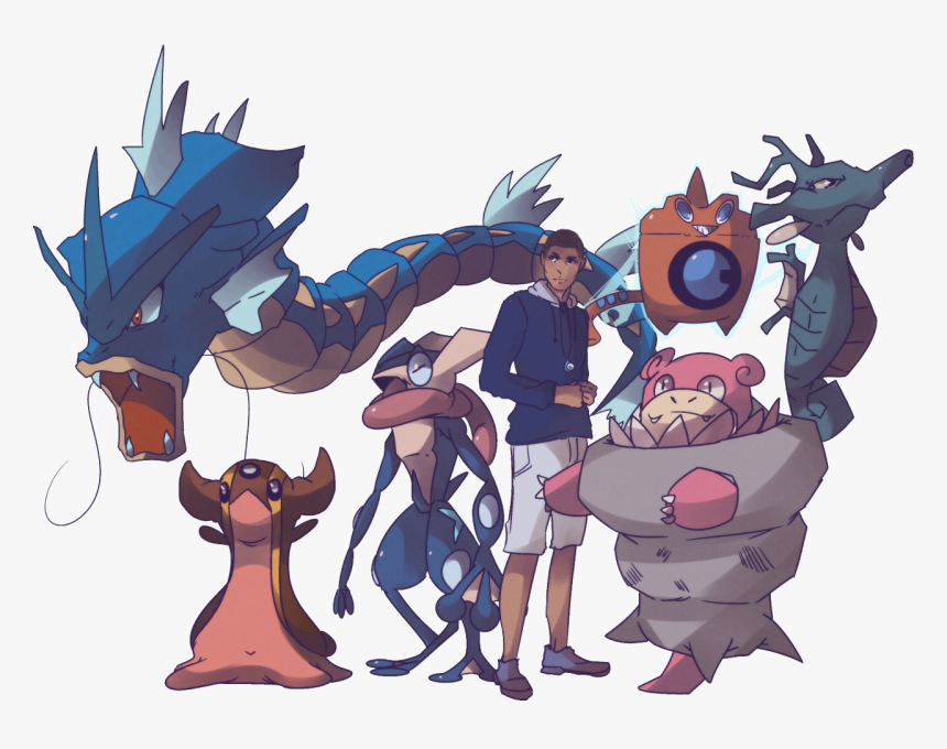Water Master Team Commission Gyarados, Tritodon, Gekkouga,, HD Png Download