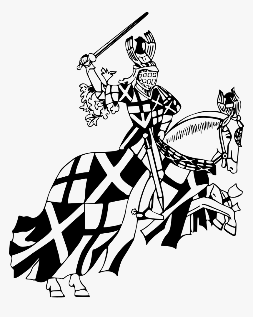 Art,monochrome Photography,graphic Design - Knight On Horseback, HD Png Download