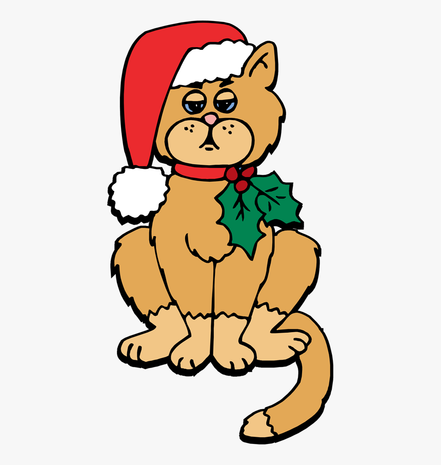 Christmas Cat Clip Art, HD Png Download