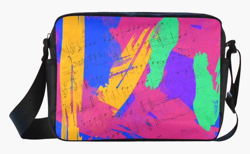 Groovy Paint Brush Strokes With Music Notes Classic - Bag, HD Png Download