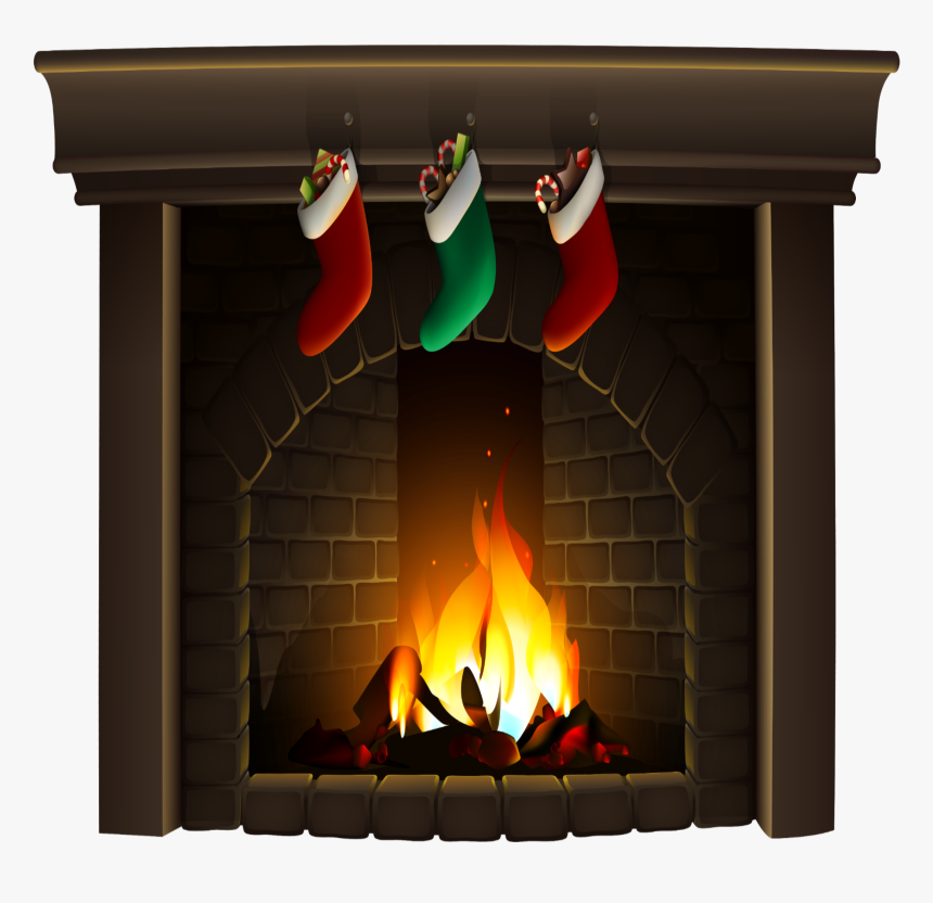 #christmas #fireplace - Transparent Fireplace Png, Png Download