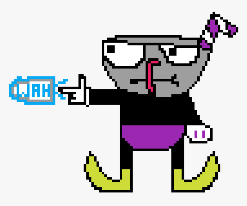 Waluigi, In The Style Of Cuphead - Waluigi Pixel Art, HD Png Download