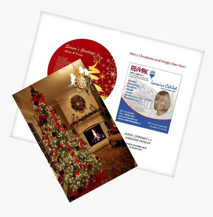 Christmas Flyer - Christmas Tree And Fireplace, HD Png Download