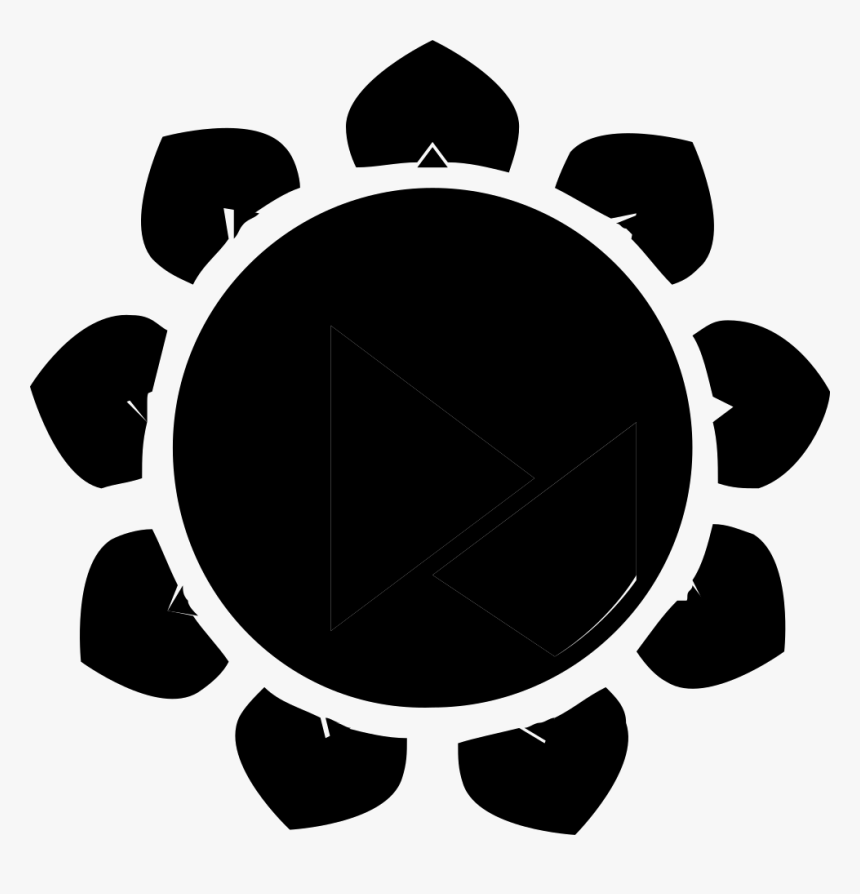 Sunflower - Asian Flower Icon Black And White, HD Png Download