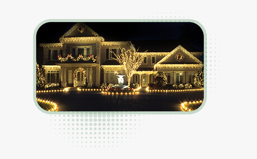 Big House Decorated For Christmas, HD Png Download