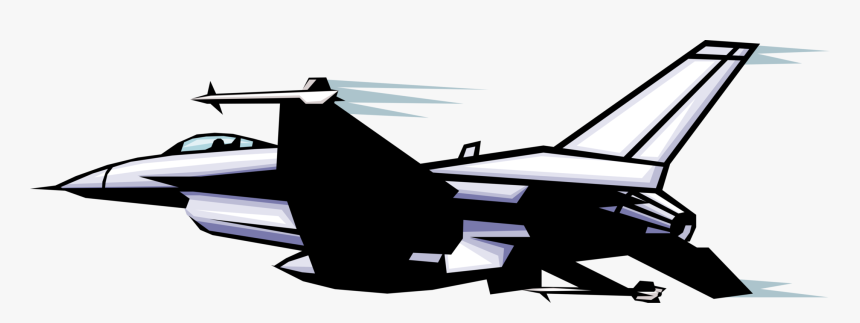 Vector Illustration Of F16 Falcon Us Air Force Single-engine - F16 Vector, HD Png Download