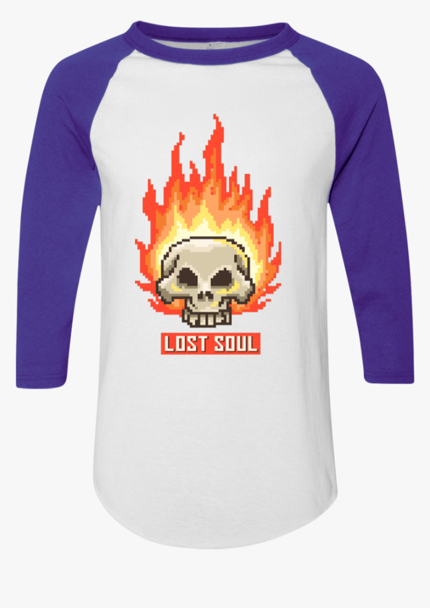 Flaming Skull - Skull - Shirt, HD Png Download