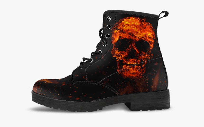 Skull Obsession Flaming Skull Boots - Moon's Knows Boots, HD Png Download