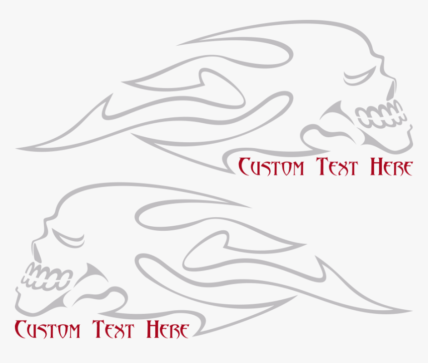 Motorcycle Flaming Skull Fs10 Gas Tank Decals Design, HD Png Download