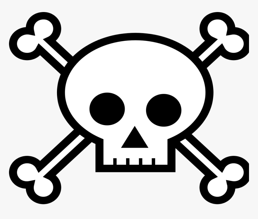 Black And White Free - Draw Skull And Bones, HD Png Download