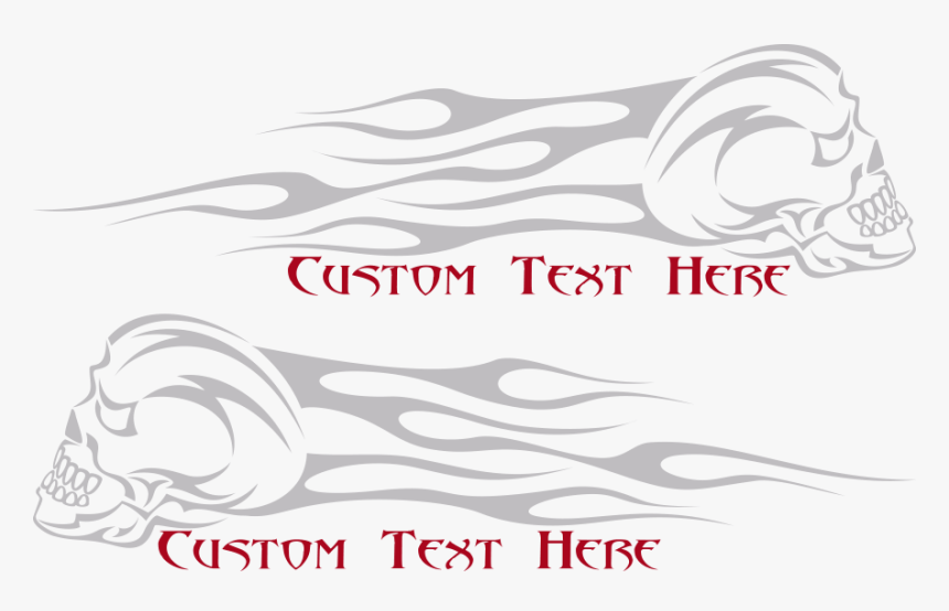 Motorcycle Flaming Skull Fs8 Gas Tank Decals Design - Hair Coloring, HD Png Download