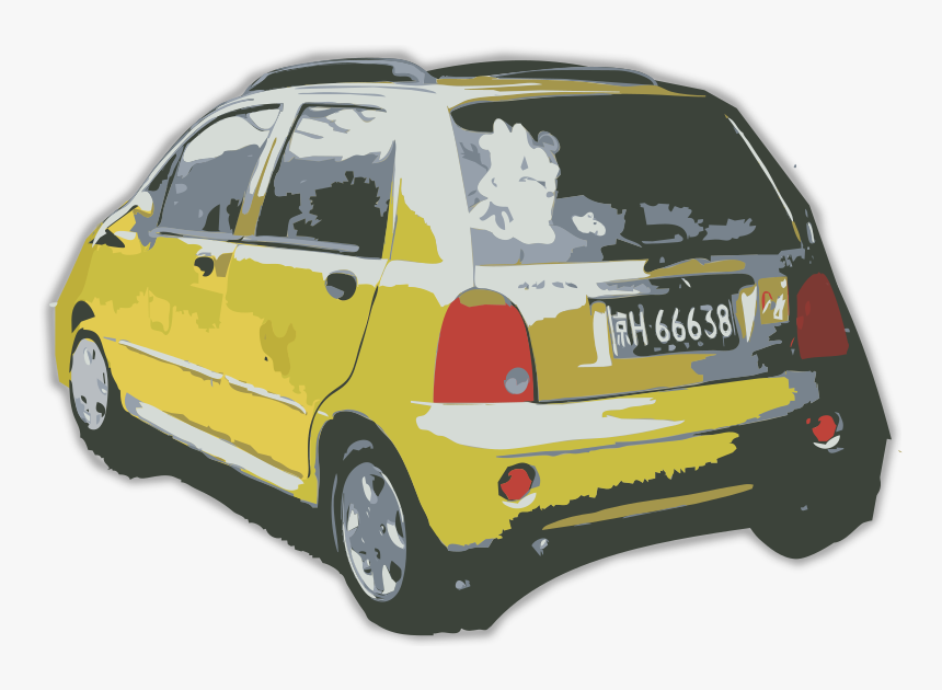 Yellow Chinese Car - City Car, HD Png Download