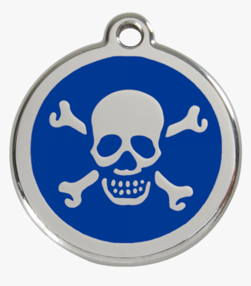 Dark Blue Skull & Crossbones Pet Tag - Placas Identificativas Para Perros, HD Png Download