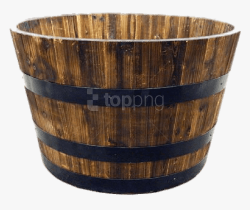 Whiskey Barrel Png - Wood Half Barrel, Transparent Png
