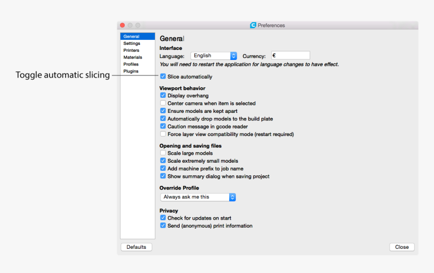 Automatic Slicing Data Viewer Slicing - Cura Preferences, HD Png Download