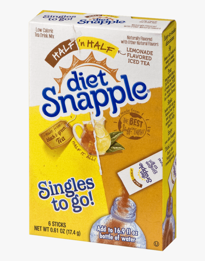 Diet Snapple Half Lemonade Half Iced Tea Singles To - Convenience Food, HD Png Download