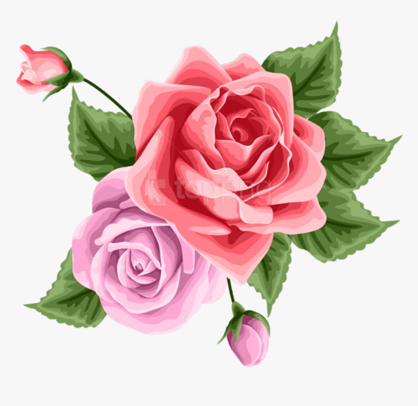 Red Cliparts Transparent Pink Decoration - Roses Decoration Transparent, HD Png Download
