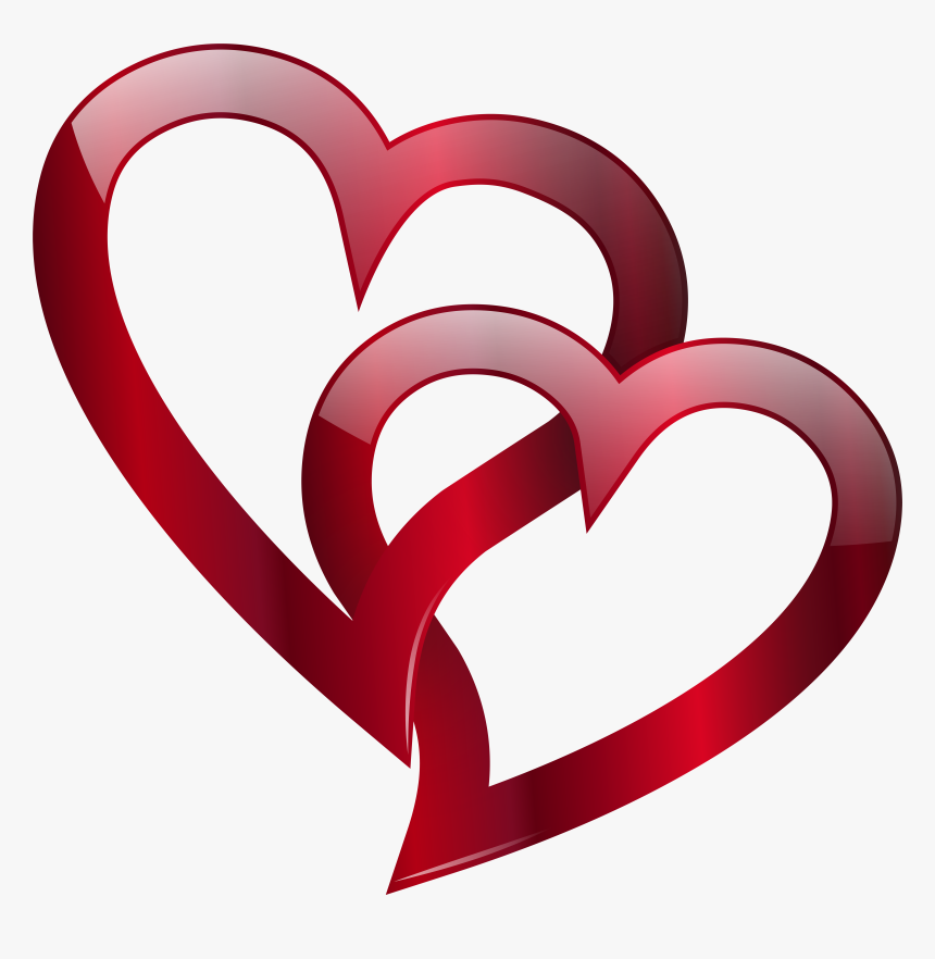 Red Heart Png Double, Transparent Png