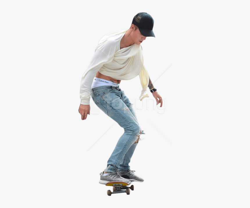Justin Bieber Skateboarding Free - Justin Bieber Skate Png, Transparent Png