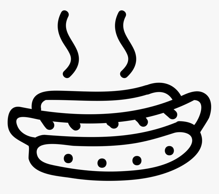 Hot Dog Hand Drawn Food Outline Vector - Perro Caliente Icono Png, Transparent Png