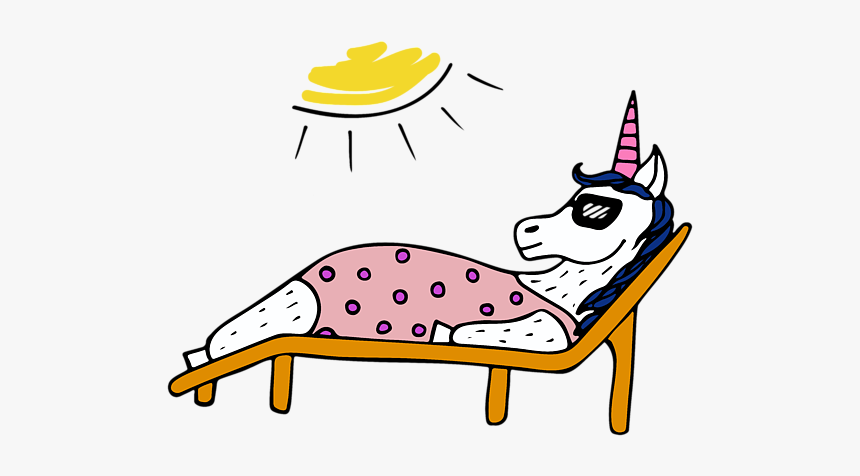Sunbathing Unicorn, HD Png Download