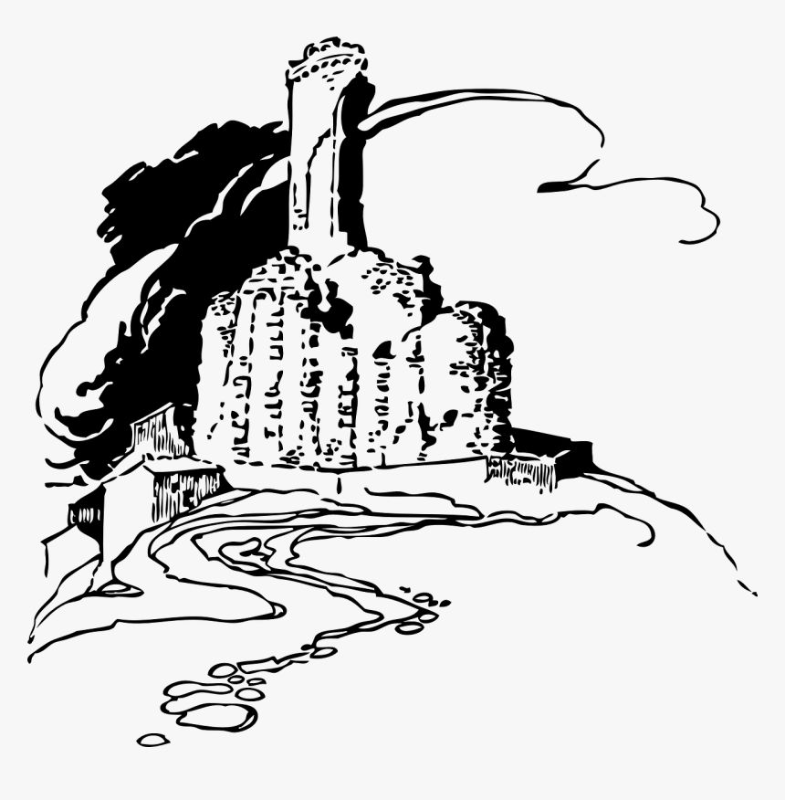 Castillo Blanco Y Negro Png, Transparent Png
